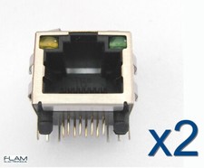 2x Connecteur à souder RJ45 femelle avec LED Ethernet Female connector to solder