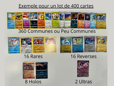 lot de 400 cartes pokemon neuves françaises sans doubles dont rare et holo