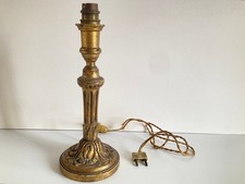 ANCIEN Lampe table Bougeoir bois doré Gilt Wood Lamp Candlestick style Louis XVI