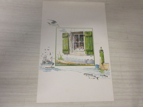 Carte postale aquarelle le - cp,