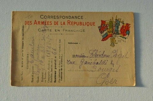 Carte postale franchise - carte,