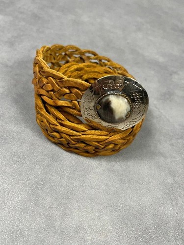 Ceinture cuir tressée vintage