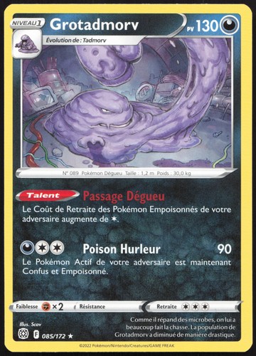 Carte pokémon grotadmorv - carte,