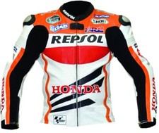 HONDA REPSOL Veste Motard en Cuir Veste en Cuir de Motard Veste en Cuir de Moto