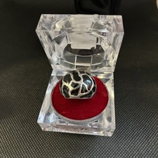 Bague Agatha argenté émaillé noir taille 54 Ref G866