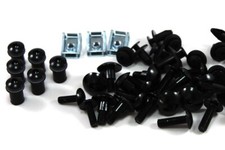 Yamaha Fazer FZ6 600 2004-2006 Noir Aluminium Tête De Fourche Clips Vis Kit