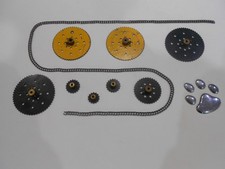 MECCANO 8 ROUES DE CHAINE + CHAINE DE 1 METRE