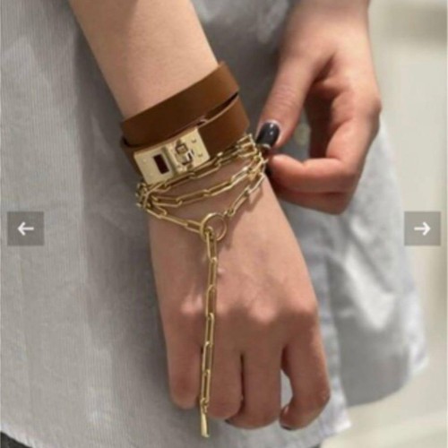 Bracelet plaque cuir - , maison