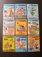 TIMBRE TOGO WALT DISNEY DONALD MICKEY FILM N°999/1007 NEUF ** LUXE MNH 1980