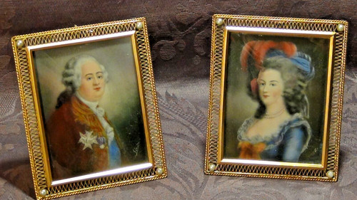 Pair 18c french miniature - 18c,
