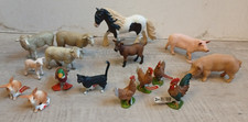 Schleich Lot 16 animaux ferme lapin coq poule chat mouton cochon Cheval chevre