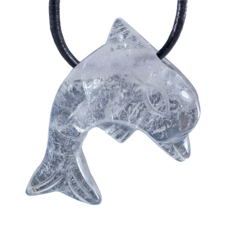 Pendentif dauphin pierre - pendentif, en