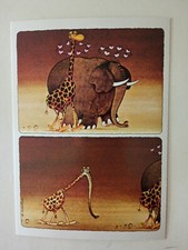 carte postale MORDILLO Love Éléphant Girafe 