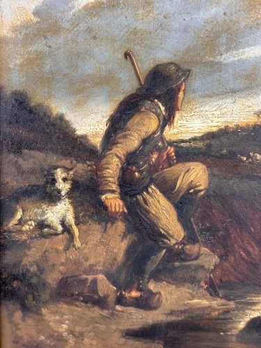 Tableau ancien berger - tableau,