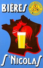 POSTER AFFICHE  BIERE ST NICOLAS