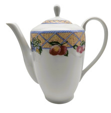 ☕ Superbe Cafetière Fine Royal Porcelaine ? Modèle Sculpture Fruitée Vintage