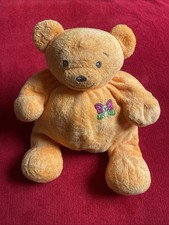 ?? NOUNOURS Peluche Doudou Boule Ours Orange Papillon Éponge Moelleux 31 Cm