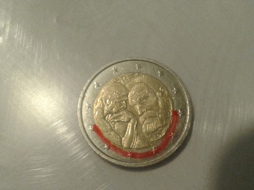 Pièce euros fauté - 2,