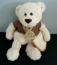 H7- DOUDOU PELUCHE HISTOIRE D'OURS ECRU TEE SHIRT MARRON SAC A BRODER - TTBE