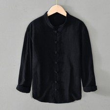 Chinois Hommes Manteau Kung Fu Chemise Bouton Grenouille Col Mao Tai Chi Ethnic