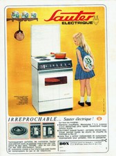 Publicité Advertising  820 1965  Sauter  cuisinière éléctrique Tallloires luxe