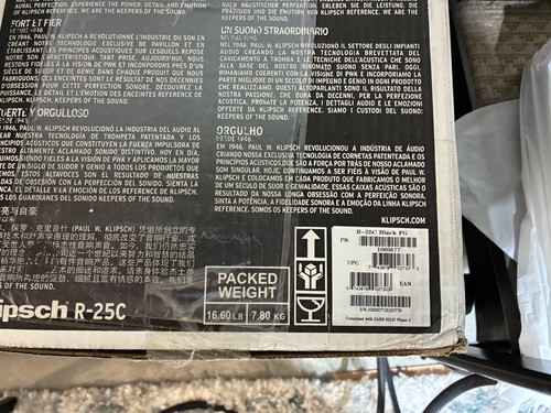 Klipsch 25c reference - klipsch, r-25c