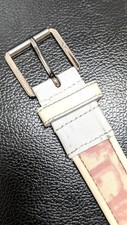 Christian Dior Ceinture vintage Monogramme couleur rose blanc crème avec fleur 
