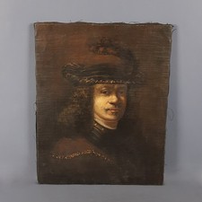 Ancien Tableau Huile Sur Toile