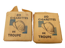 09/25 (CBR146) : LOT 2 PAQUETs DE 20 CIGARETTES DE TROUPE WW2 en l'état