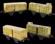 Train echelle O HORNBY WAGONS FRIGORIFIQUE  et LAIT vers 1938 / jouet ancien 