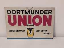 Plaque Publicitaire Glaçoide UNION Biere Belge Bruxelles (No Émaillée )