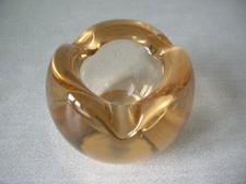 Ancien cendrier verre marron