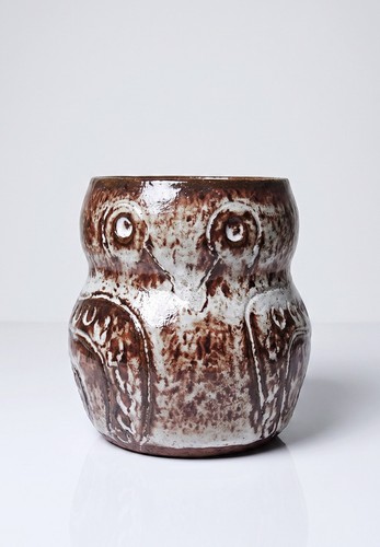 Pot chouette vintage - , grès