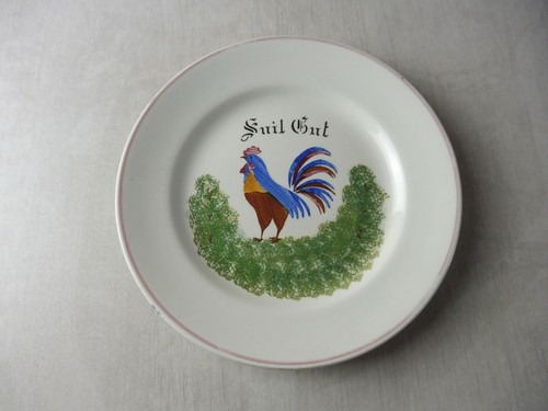 Ancienne assiette décor - , coq