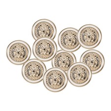10pcs Boutons Perle Blanc Or