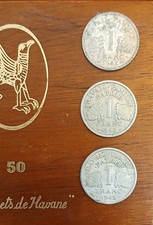 1 Franc 1942 État Français,  3 Pièces, 3 États 