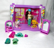 POLLY POCKET  FASHION POLLY MATTEL SALON 1 FIGURINE 2 ANIMAUX VETEMENTS CHASSURE