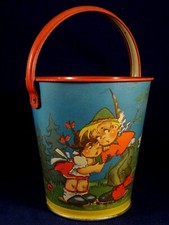 Ancien jouet tôle seau plage enfants chevreau KEIM 3/12 Western Germany 1950 TBE