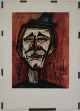 Buffet Bernard Tête de clown 1966 Affiche Originale Cirque