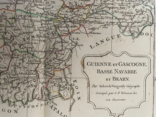 Carte géographique guienne - carte, et