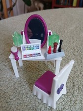 Toilette PLAYMOBIL - Coiffeuse, chaise drapée, cosmétiques, brosse, flacons