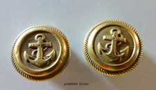 2  boutons  ANCRE  de MARINE    23 mm