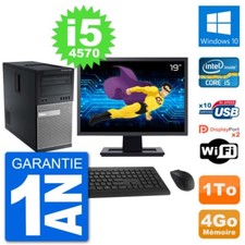 PC Tour Dell 7020 Ecran 19" Intel i5-4570 RAM 4Go Disque 1To Windows 10 Wifi