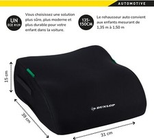 Rehausseur voiture enfant noir – Dunlop Bubu ECE R129 – rehausseur auto léger
