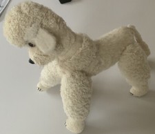 Ancienne peluche chien  paille tête pivotante yeux en verre