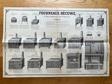 Fourneaux Bécuwe 6  rue Lacharrière Paris Affiche Catalogue vente