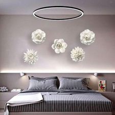 Multi-Tailles 3D Céramique Fleur Décoration Murale Sculptures Pendenthanging