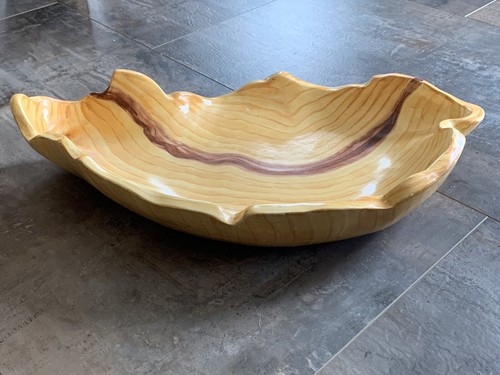Ancien grand plat effet bois - ancien,