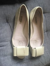 BALLERINES MIU MIU PRADA OR JAUNE BEIGE NOEUD VERNIS BREVETÉ 37 7 36,5 6 TOP KORS 