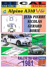 DECAL RENAULT ALPINE A310 V6 JEAN PIERRE NICOLAS R. DU VAR 1981 DnF (02)